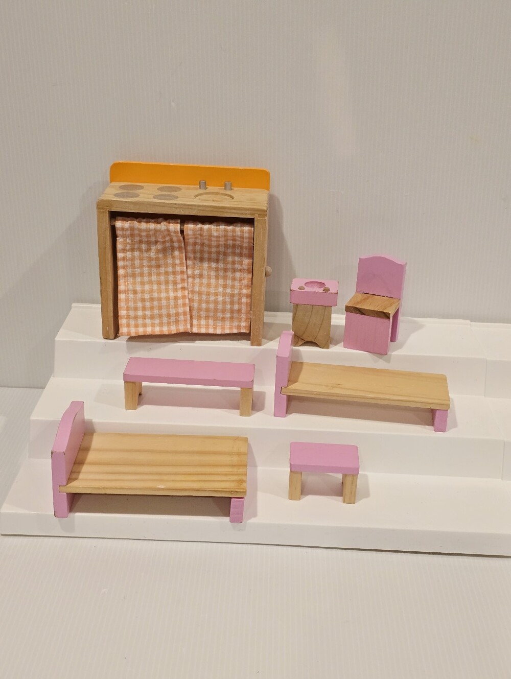 Wooden Dollhouse Mixed Furniture Set